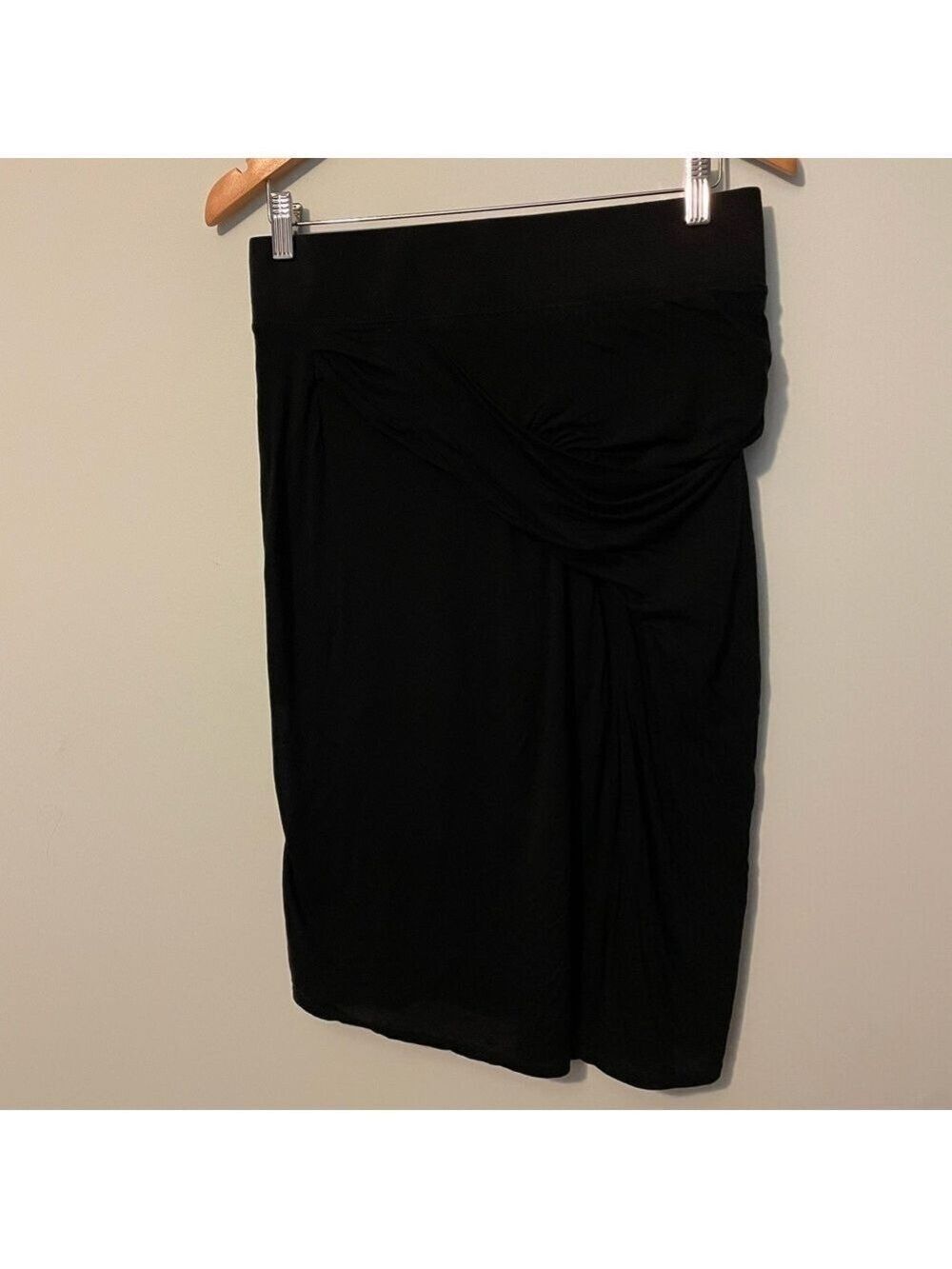Helmut Lang Black Ruched Skirt Tencel Women’s Medium